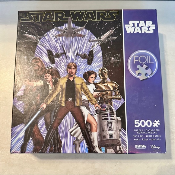 Star Wars Jigsaw Puzzle 500 Piece Foil A New Hope Poster Buffalo All Pieces Open - Picture 1 of 4